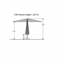 Preview: Schneider STABILER Kurbelschirm Rooftop 350cm Stock 55mm natur + Ständer